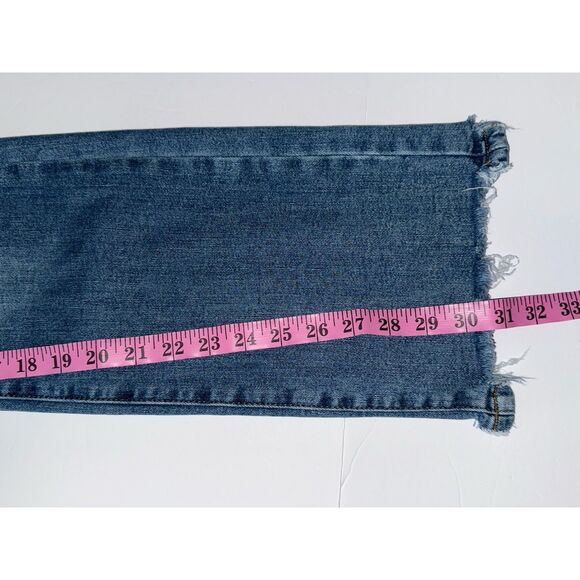 Judy Blue Jeans Bootcut High Rise Fray Hem Stretch Denim Two Button Preppy 5/27 - Picture 12 of 15